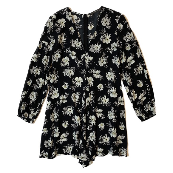 Zara Floral Romper Dress Long Sleeve XS - Picture 8 of 13
